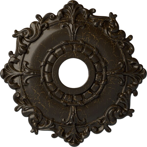Ekena Millwork Riley Ceiling Medallion (Canopies up to 4 5/8"), 18"OD x 3 1/2"ID x 1 1/2"P, Stone Hearth Crackle CM18RLSHC - main
